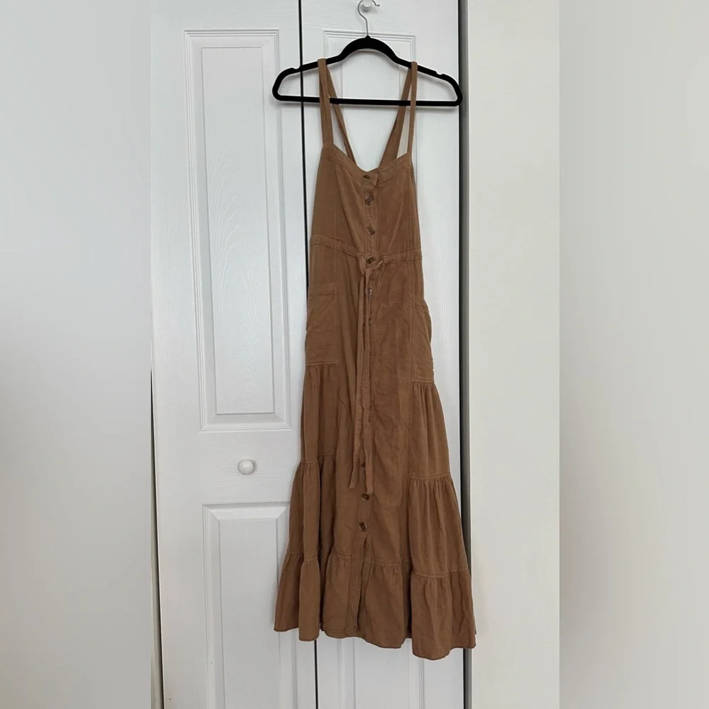 FREE PEOPLE CATCH THE BREEZE DRESS IN AMBER WAVES SIZE SMALL - Picture 4 of 16